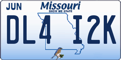 MO license plate DL4I2K