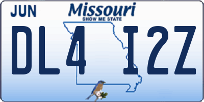MO license plate DL4I2Z