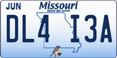 MO license plate DL4I3A