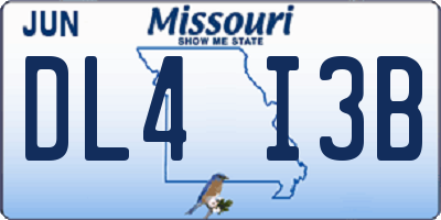 MO license plate DL4I3B