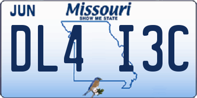 MO license plate DL4I3C