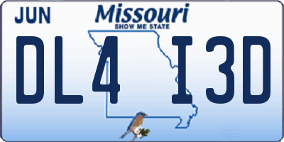 MO license plate DL4I3D