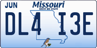 MO license plate DL4I3E