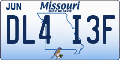 MO license plate DL4I3F