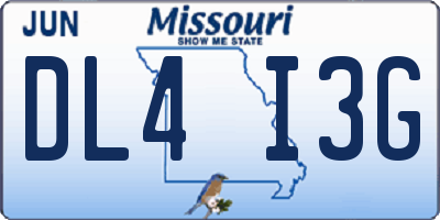 MO license plate DL4I3G