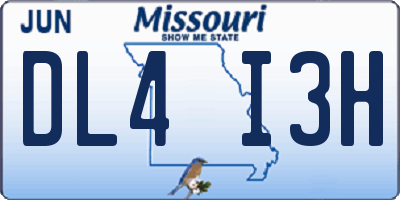 MO license plate DL4I3H