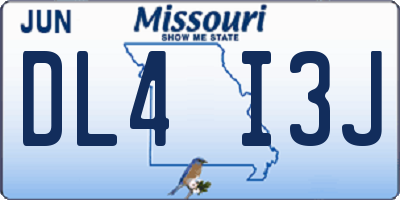MO license plate DL4I3J