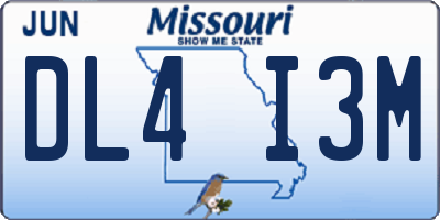 MO license plate DL4I3M