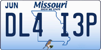 MO license plate DL4I3P