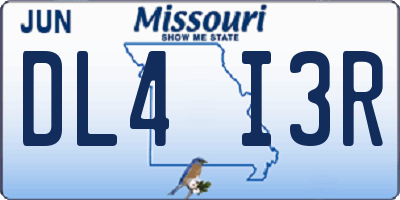 MO license plate DL4I3R