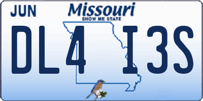 MO license plate DL4I3S