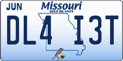 MO license plate DL4I3T