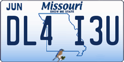 MO license plate DL4I3U