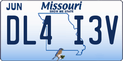 MO license plate DL4I3V