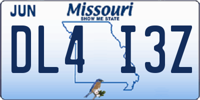 MO license plate DL4I3Z