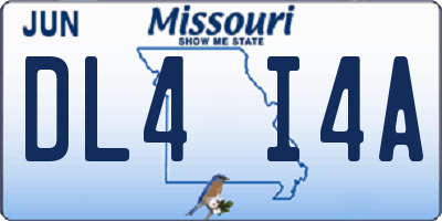 MO license plate DL4I4A