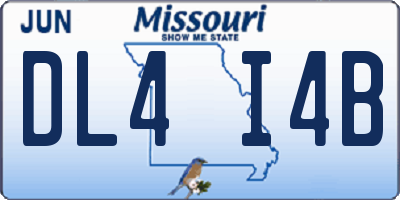 MO license plate DL4I4B