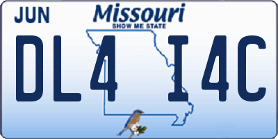 MO license plate DL4I4C
