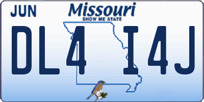 MO license plate DL4I4J