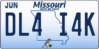 MO license plate DL4I4K