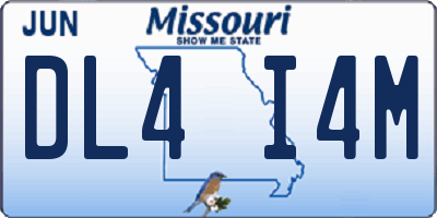 MO license plate DL4I4M