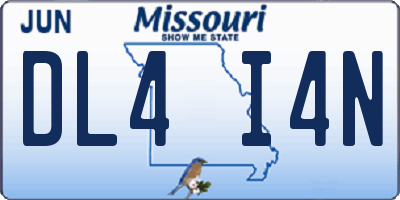 MO license plate DL4I4N