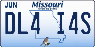 MO license plate DL4I4S