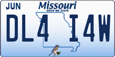MO license plate DL4I4W