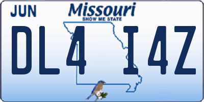 MO license plate DL4I4Z