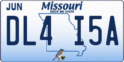 MO license plate DL4I5A