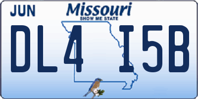 MO license plate DL4I5B