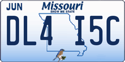 MO license plate DL4I5C