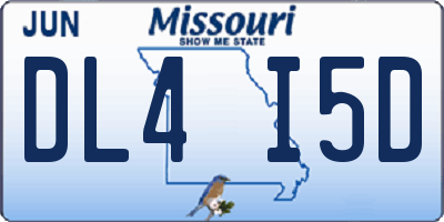 MO license plate DL4I5D