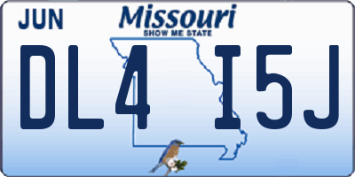 MO license plate DL4I5J