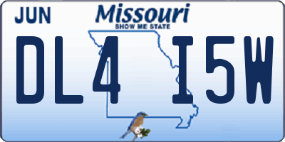 MO license plate DL4I5W