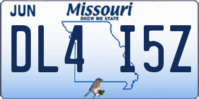 MO license plate DL4I5Z