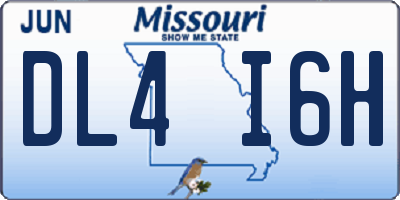 MO license plate DL4I6H