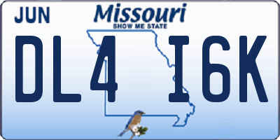 MO license plate DL4I6K