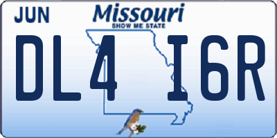 MO license plate DL4I6R