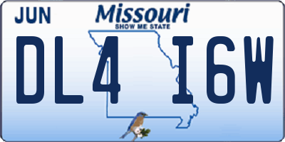 MO license plate DL4I6W