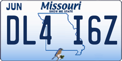 MO license plate DL4I6Z
