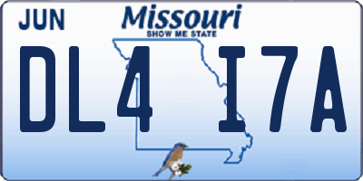 MO license plate DL4I7A