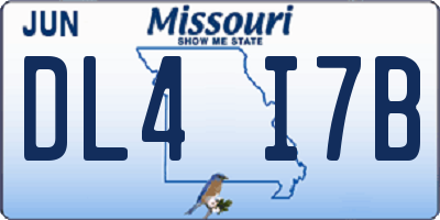 MO license plate DL4I7B