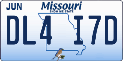 MO license plate DL4I7D