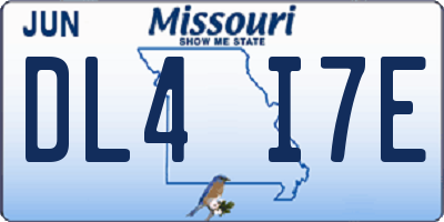 MO license plate DL4I7E