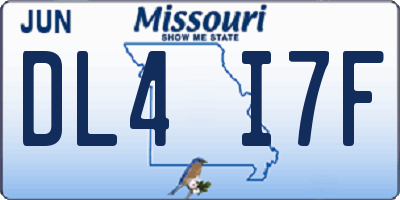 MO license plate DL4I7F