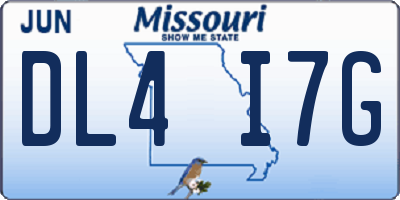 MO license plate DL4I7G