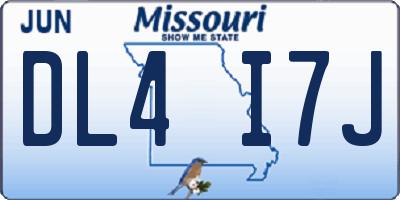 MO license plate DL4I7J
