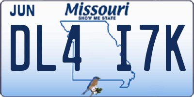 MO license plate DL4I7K