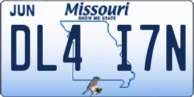 MO license plate DL4I7N
